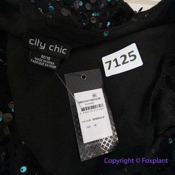 New! City Chic Scattered Glow Dress‎ - emerald, size M/18 - Picture 14 of 16